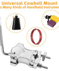 Heavy-Duty L-Rod Cowbell Mount For Drum Set, Zinc Alloy Cymbal Clamp With 360 Degree Adjustability, Rust-Resistant Durable Hardware For Studio, Stage And Practice on drum kit