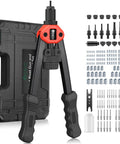 2 In 1 Rivet Nut Tool Kit Pro Hand Riveter With Dual Function Rivet Nut Gun Multi Purpose Pop Rivet Gun With 7 Mandrels 5 Nozzles