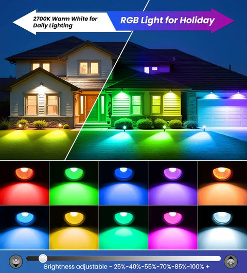 15W RGBW Low Voltage Outdoor Landscape Lights With 12V And 24V DC And AC Dope Color Changing LEDs IP66 Waterproof Aluminum Housing