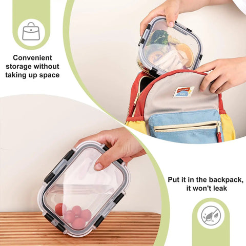 8 Pack Glass Food Storage Containers With Airtight Locking Lids For Meal Prep And Leftovers Leak Proof Design Microwave Oven Freezer And Dishwasher Safe BPA Free Variety Size Set For Portion Control And On The Go Lunches