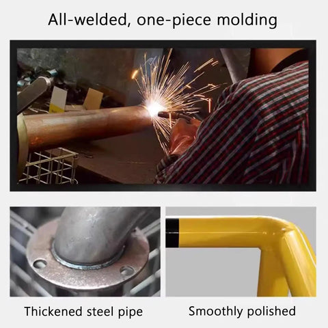 Heavy Duty U Shaped Guardrail Safety Barrier welding and polished steel detail