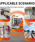 Image showcasing five scenarios for using Automatic Wire Threading Machine For Drywall And Conduit Pipes Electric Drill Compatible Cable Pulling Tool.