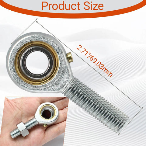 Rod End Bearing Set 7 By 16 Inch Bore Right Hand Thread With 9 Degree Angular Misalignment Forged 45 Steel Bodies 2 Pack For Industrial Machinery And Linkages Built Tough For Heavy Duty Performance, 2.77in size shown