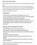 Storage and handling instructions for heavy duty dry graphite lubricant 2 pack quart cans detailing temperature and safety guidelines.