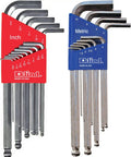 Bright Ball End Hex L Key Allen Wrench Set, Inch And Metric, 22 Piece Combo, 2 Sets Included, Made In USA Industrial Grade Tools