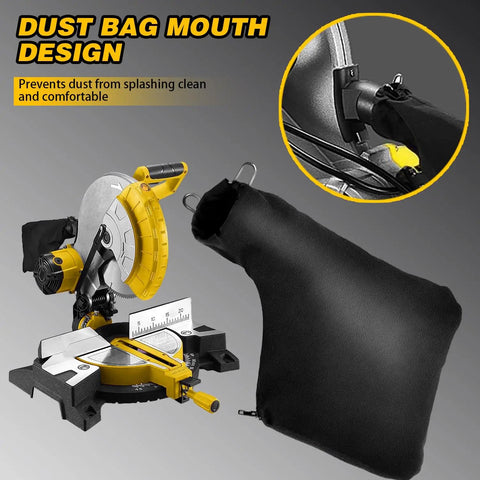 Miter saw with Fits 45mm To 50mm Miter Saw Outlets With Zippered Dust Bag Adjustable Bracket Universal Dust Collector Bag For 255 Model