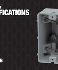 MSB1G One Gang Device Box With Depth Adjustable Heavy Duty PVC Construction 42lb Capacity Gray Secure Clamps