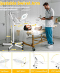 2 In 1 Lighted Magnifier With Stand And 5 Wheel Rolling Base, 2200 Lumens Dimmable Magnifying Floor Lamp in spa use