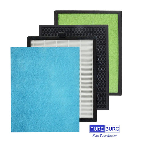 Replacement Filter For KVV And Unbeaten Pets 300 Air Purifiers Pack Of 2, H13 True HEPA With Activated Carbon and washable pre filter