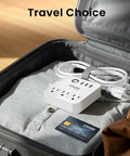 Smart Power Strip With 3 WiFi Outlets And 3 USB Ports, ETL Listed Surge Protector in suitcase for travel use