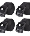 Beefy Heavy Duty Cinch Tie Down Straps With Cam Buckles 4 Pack 1m Black Rugged All Weather Nylon Lashing Straps For Cargo Trucks Boat