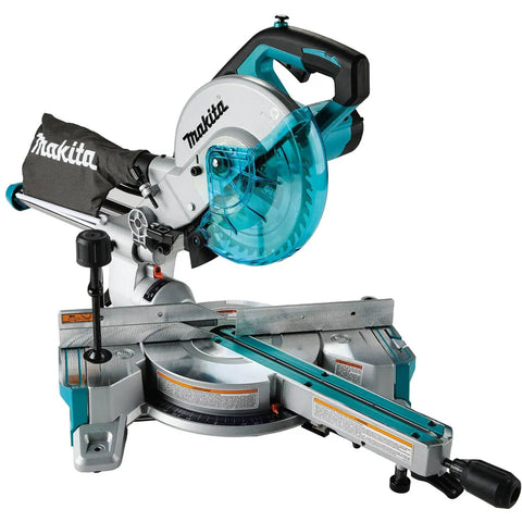 Eight And A Half Inch Sliding Compound Miter Saw With Ten Point Five Amp Direct Drive Motor Packs Five Thousand RPM Bevels Zero To Forty Seven Degrees Portable Thirty Point Six Pounds Cuts Up To Twelve Inches At Ninety Degrees front view