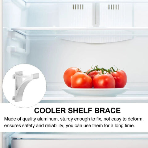 10 Pack Aluminum Freezer Shelf Clips Kit With Curved Dovetail Design used in fridge with tomatoes on shelf
