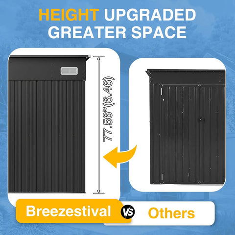 8x12 Outdoor Shed With Lean To And Triple Doors Galvanized Steel Utility Shed for Vertical Storage detail comparison