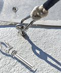 Two Pack 304 Stainless Steel M12x80 Shoulder Eyebolt With Nut Built Tough Heavy Duty Hanger Bolt installed in concrete wall