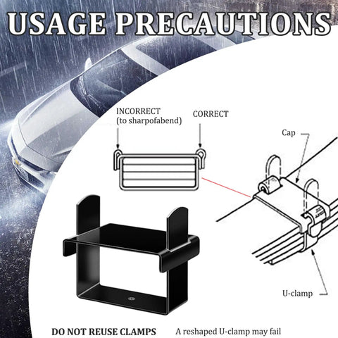 Easy Install 4PC Stainless Steel Leaf Spring Clamps Kit For Vehicles Locking And Stabilizing Suspension Control Up To 2.5 Inch Wide Secure Hold usage guide