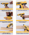 Step-by-step guide using Cordless Hot Glue Gun Kit Powered By A 20V Battery Includes 20 Glue Sticks 0.43 Inch And Insulated Copper Nozzle.