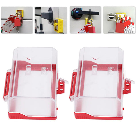 Two Pack Emergency Stop Button Cover Kit, Push Button Switch Cover, Box Type Switch Protector in impact-resistant resin