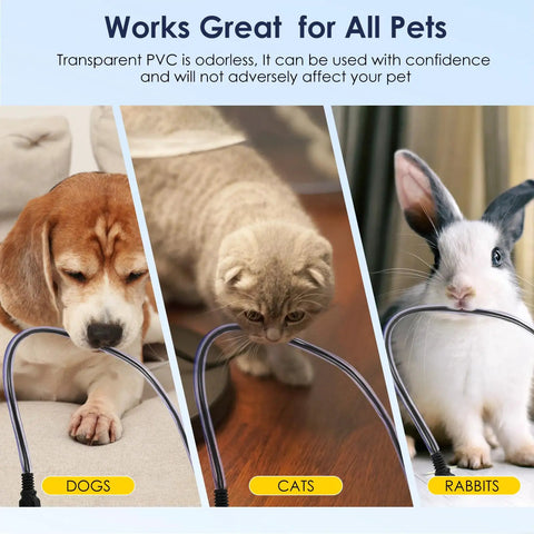 Pets near PVC cable sleeve, Pet No Chew Cord Protector for Dogs and Cats, Flexible PVC Cable Sleeve, Odorless Cable Cover.
