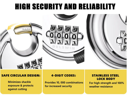 Keyless 4 Digit Combination Padlock With Hardened Steel Shackle Weatherproof Heavy Duty Lock For Sheds Gym Lockers Storage Units Gates And Fences That Keeps Your Gear Safe And Secure