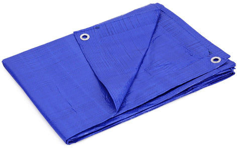 Folded Beefy All Purpose Tarp Cover 5 Mil Waterproof Poly Sheeting Blue Finished Size 28 Ft 10 In By 59 Ft Durable Outdoor Shield