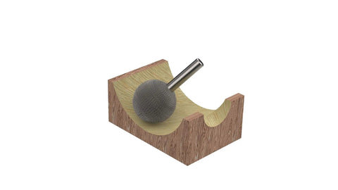 Sphere Rotary Burr For Wood Carving One Quarter Inch Shaft Pro Grade Fast Material Removal Smooth Control For Bosch DeWalt Milwaukee Tools Abrasive Tungsten Carbide Coating One Inch Head Diameter S-1G