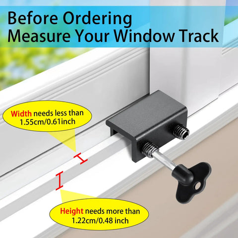 2 Pack No Fuss Adjustable Sliding Window Locks With Key For Vertical And Horizontal Sliding Windows And Doors, Easy To Install Security Latch For Patio, Bedroom, Home And Office Black