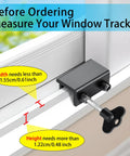 Close-up of Eight Pack Sliding Window Locks With Key For Vertical And Horizontal Sliding Windows demonstrating track measurement.
