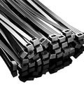 Close-up of Heavy Duty 24 Inch Zip Ties 0.35 Inch Wide, 200 Lb Tensile Strength, Big Black Cable Ties For Bundling, 50 Pack