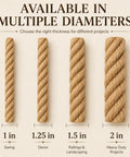 Heavy Duty Manila Rope One And A Quarter Inch By 100 Feet Natural Jute Rope For Docks Nautical Decor Railings Swing Outdoor Projects Tug Of War Landscaping Porch Swing Tough As Nails in multiple diameters