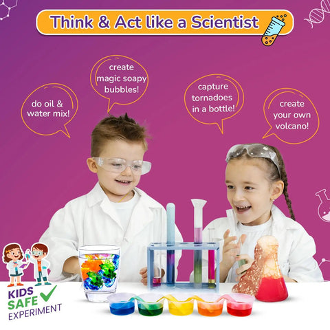 Kids using Mega 150 Science Experiment Kit For Kids With Hands On Chemistry And STEM Fun Educational Activities