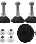 4 Pack M12 Adjustable Leveling Feet For Furniture, 2 Inch Diameter Swivel Levelers with T Nuts, Anti Slip Nylon Base