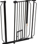 Extra Tall Walk Through Dog Gate For Doorways And Bottom Of Stairs 36 Inch Metal Pet Gate With Small Pet Door Adjustable Black