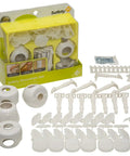 Home Safety Essentials Kit For Kids With 46 Pieces Including Door Knob Covers And Cabinet Latches White Finish Babyproofing Set Easy Install For Parents Grip N Twist Covers And Cabinet Drawers Latch Set displayed on a table
