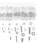 Zinc Alloy Cross Pan Head Screws Nuts And Washers Kit For Secure Machinery Assembly And Repair, visible set with storage box.