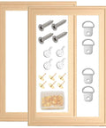 Two Pack 16 By 20 DIY Wood Canvas Stretcher Bars Set For Stretched Canvas Frames with hardware, pine wood, front view