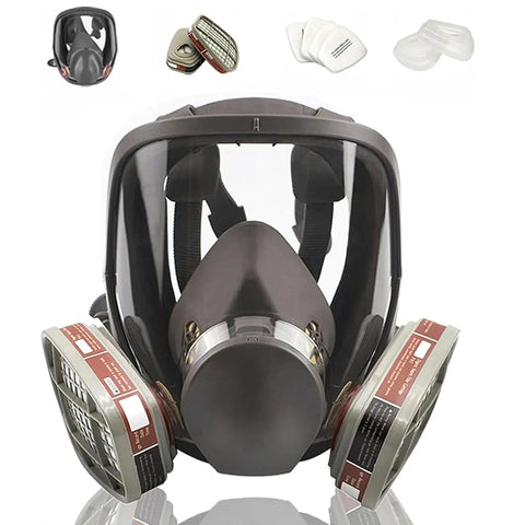 Reusable Full Facepiece Respirator For Dust And Organic Vapors, Lightweight Silicone Mask With Durable Seal, Comfy Fit For Paint