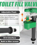 3 Inch Flush Valve Repair Kit For Most One Piece Toilets Replacement Parts With Adjustable G1 Half Inch Fill Valve
