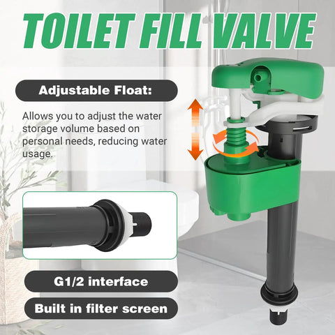 3 Inch Flush Valve Repair Kit For Most One Piece Toilets Replacement Parts With Adjustable G1 Half Inch Fill Valve