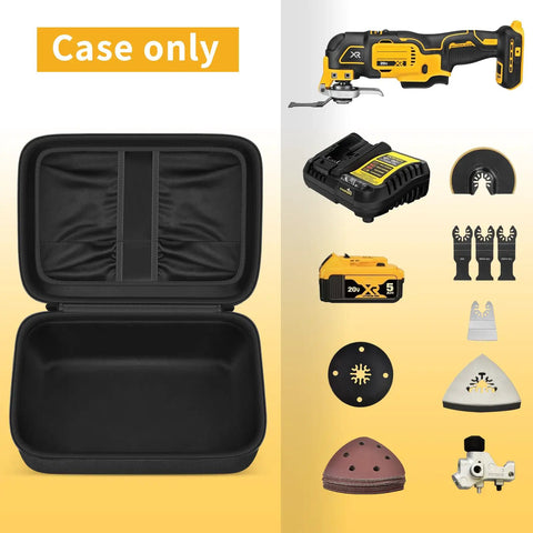 Beefy Tool Case Organizer For Dewalt 20V Max XR Oscillating Multi Tool DCS356B DCS354B With accessory slots and open case view.