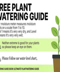 Free plant watering guide with moisture level scale from 1 to 10 and potted plant illustration