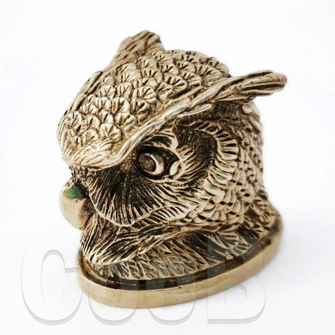 Bronze Owl Knife Pommel For Custom Knife Making Metal Drop Point Handle Accessory Handcrafted Vacuum Cast Reusable Demonstration