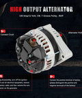 Beefed Up 130 Amp 12 Volt High Output Alternator For Honda Accord 2.4L 2008 2012 And Acura TSX 2.4L 2011 2013 with labeled parts