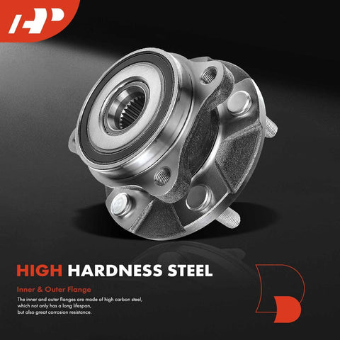 Two-Pack Front Wheel Bearing And Hub Assembly 5-Lug Set For Toyota RAV4 2006-2012 close-up on steel design