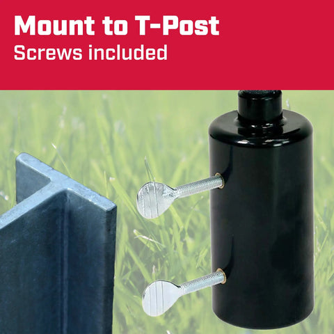 T Post Mounted 360 Degree Impact Sprinkler For Small Gardens And Lawns With Up To 85 Ft Coverage No Fuss Easy Install That Stays Put And Delivers Even Watering Red mount with screws