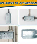 8 Pack 4 By 2 Inch Metal Electrical Boxes, 2-1/8 Inch Deep Square Junction Box, 16.5 Cu In Capacity, Galvanized Steel, wide applications