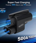 Plug And Play Electric Vehicle Charging Adapter For Tesla Supercharger To Ccs1 Connector, close-up of 500A fast charge connector