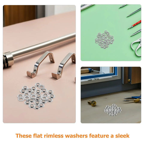 Stainless Steel Flat Washers For Rimless Glasses 100 Pcs Eyeglass Repair Kit, small silver washers on repair tools