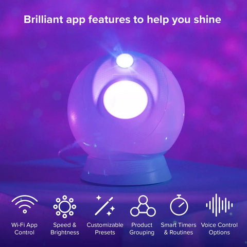 Sky Lite Evolve LED Galaxy Cloud Projector With Wi Fi Ambient Night Light Remote Control Black Finish For Cozy Movie Nights