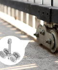 Industrial Sliding Door Track Roller Pulley Heavy Duty Wheel With 200kg Load Capacity for barn and indoor doors, steel construction installed on a sliding gate.